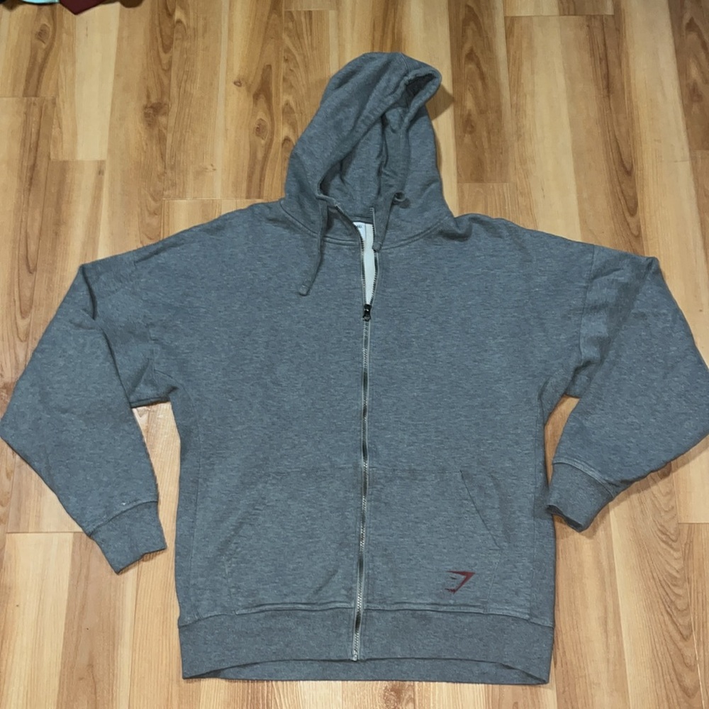 Gymshark Gray power zip up hoodie - Picture 3 of 7